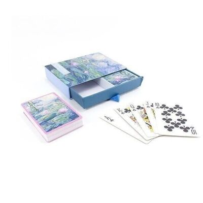 2 juegos de naipes en caja de regalo, Monet, Nenúfares