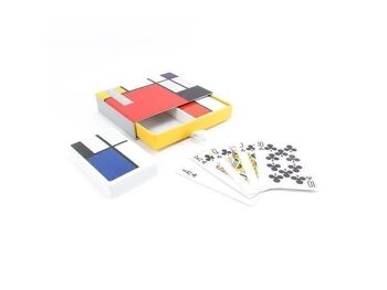 2 jeux de cartes à jouer dans une boîte cadeau, Mondriaan 1