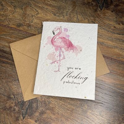 Flocking fabulous plantable card /