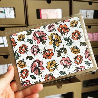 Bright Floral plantable card /