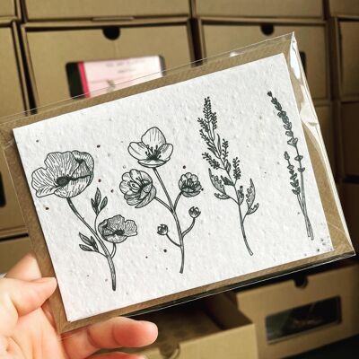 Botanical Line plantable card /