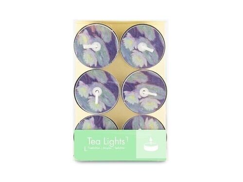 Set of 6 Tea lights, Monet, Water Lilies Evening light