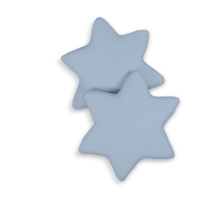 Set di 2 cuscini stella blu pastello