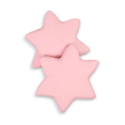 Set of 2 pastel pink star cushions
