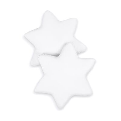 Set of 2 white star cushions