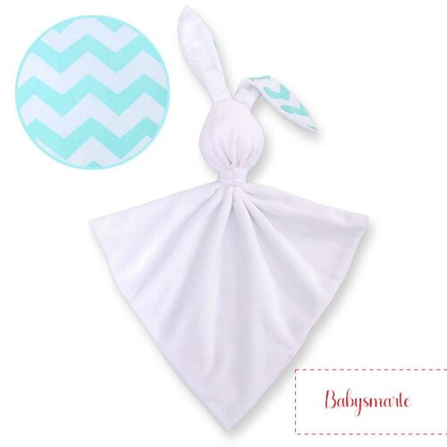 Doudou blanc chevron menthe