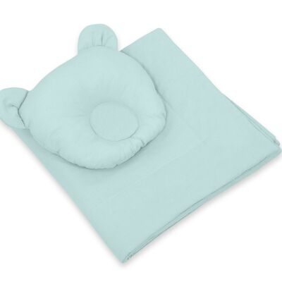 Cotton blanket + mint pillow