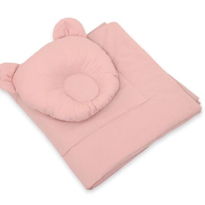 Cotton blanket + pastel pink pillow