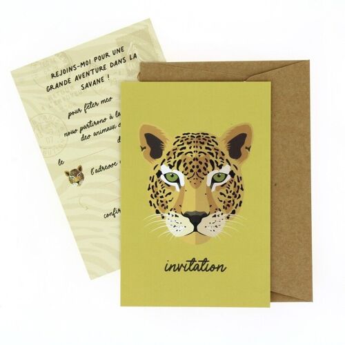 6 invitations eco-friendly Savane avec enveloppes