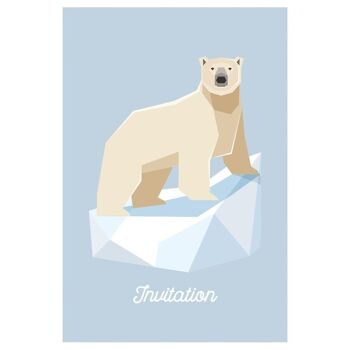 6 invitations eco-friendly Animaux polaires avec enveloppes 2