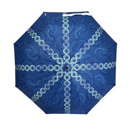 Annie Phillips Circles Folding Umbrella Blue - APFCBLU