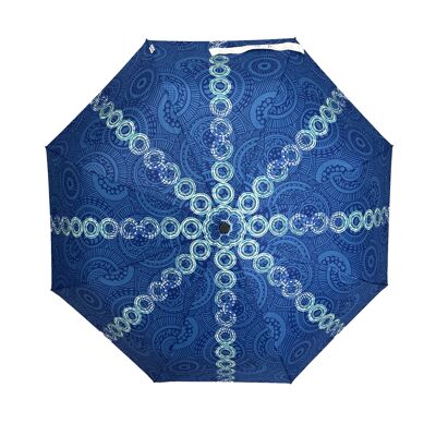 Annie Phillips Parapluie Pliant Cercles Bleu - APFCBLU