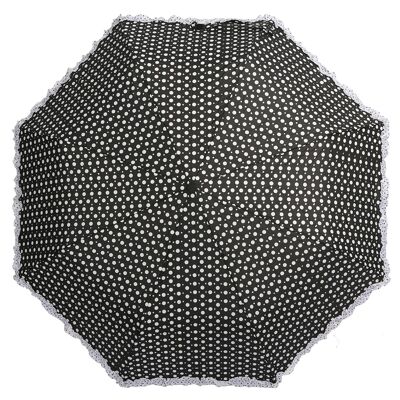 Parapluie pliant Polka with Frills and Sparkles Noir par Soake - BCFPOLBL