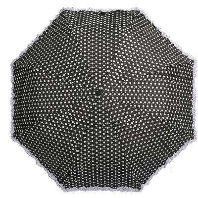 Parapluie pliant Polka with Frills and Sparkles Noir par Soake - BCFPOLBL