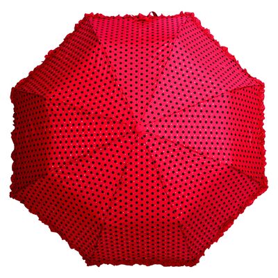 Parapluie pliant Polka with Frills and Sparkles Red par Soake - BCFPOLRD
