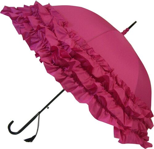Pink Triple Frill Classic Umbrella - BCS3FP
