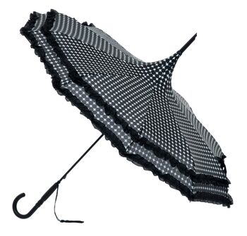 Pagode Polka avec parapluie à volants en noir par Soake - BCSFPBL1