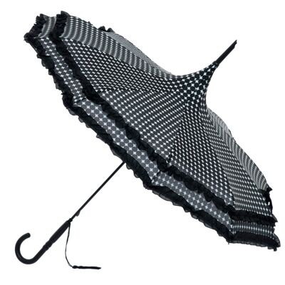 Pagode Polka avec parapluie à volants en noir par Soake - BCSFPBL1
