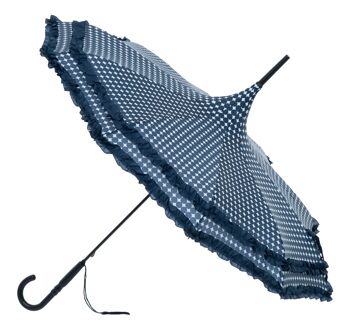 Pagode Polka avec parapluie à volants en bleu marine par Soake - BCSFPN1