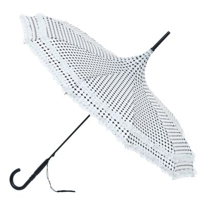 Pagode Polka avec parapluie à volants en blanc par Soake - BCSFPWH1