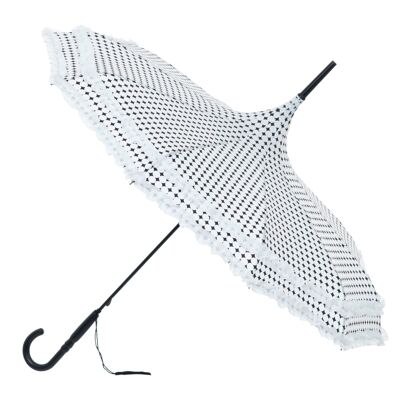 Pagode Polka avec parapluie à volants en blanc par Soake - BCSFPWH1