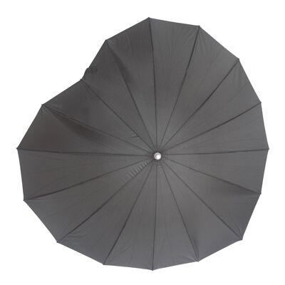 Parapluie en forme de cœur par Soake en noir - BCSHBL