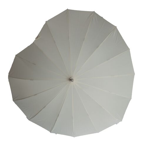 Heart Shaped umbrella by Soake in Cream - BCSHCR