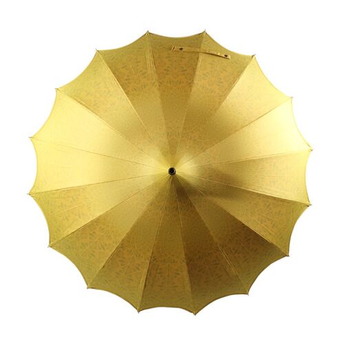 Boutique Patterned Pagoda Umbrella with Scalloped edge Yellow - BCSPATYEL