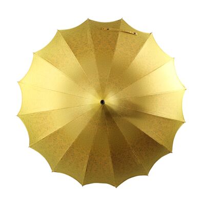 Boutique Patterned Pagoda Umbrella with Scalloped edge Yellow - BCSPATYEL