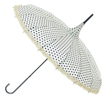 Parapluie pagode Polka with Frills and Sparkles Cream par Soake - BCSPOLCR 1