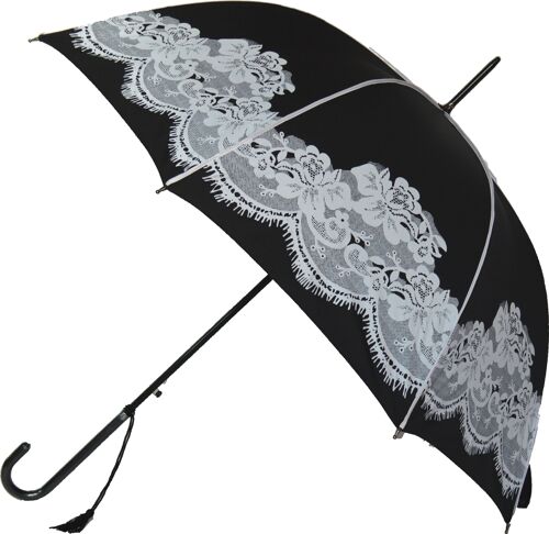 Boutique Vintage Print Umbrella Black - BCSVBL