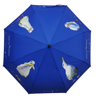 Cherry Parsons 4 Panel Seagull Design walking stick umbrella - CPS4SDB