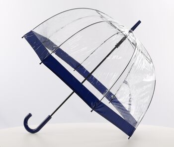 Parapluie en vinyle à dôme transparent de tous les jours bleu - EDBCB 1