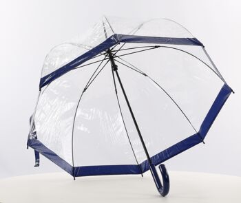 Parapluie en vinyle à dôme transparent de tous les jours bleu - EDBCB 2