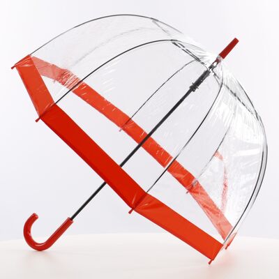 Ombrello in vinile a cupola trasparente Everyday rosso - EDBCR