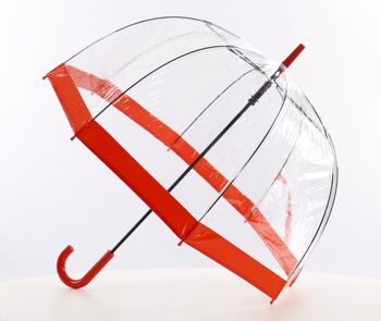Parapluie en vinyle à dôme transparent de tous les jours rouge - EDBCR 1