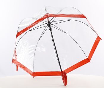 Parapluie en vinyle à dôme transparent de tous les jours rouge - EDBCR 2