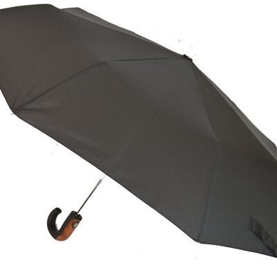 Parapluie Compact Auto Homme (Effet Bois/Poignée ABS Mat) - EDFM801