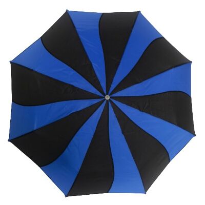 Blue and Black Swirl Folding Umbrella from the Soake Collection - EDFSWBB