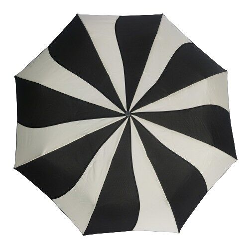 Black and Cream Swirl Folding Umbrella from the Soake Collection - EDFSWBC