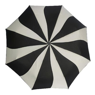 Swirl Taschenschirm in Schwarz und Creme aus der Soake Collection - EDFSWBC