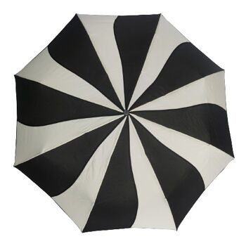 Parapluie pliant tourbillon noir et crème de la collection Soake - EDFSWBC