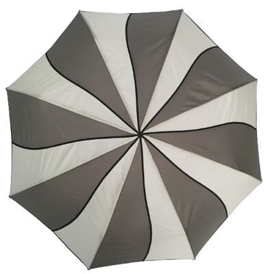 Charcoal and Cream Swirl Folding Umbrella from the Soake Collection - EDFSWCHC