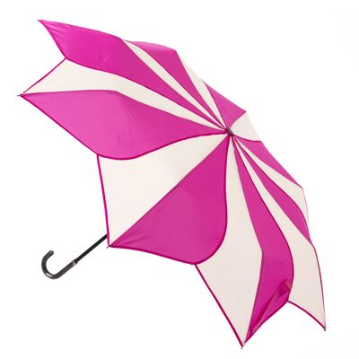 Parapluie pliant tourbillon rose et crème de la collection Soake - EDFSWPC