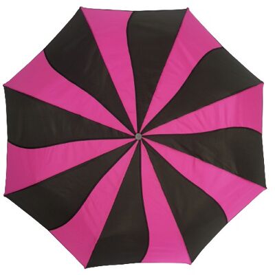 Paraguas Plegable Remolino Rosa y Negro de la Colección Soake - EDFSWPIB