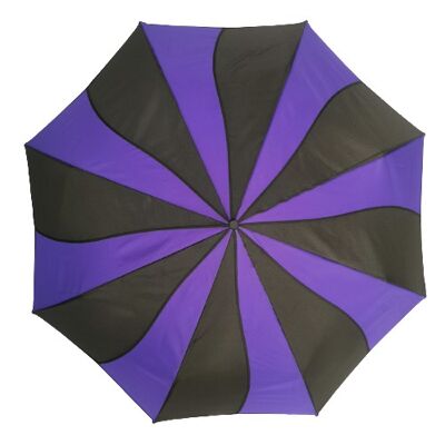 Parapluie pliant tourbillon violet et noir de la collection Soake - EDFSWPUB