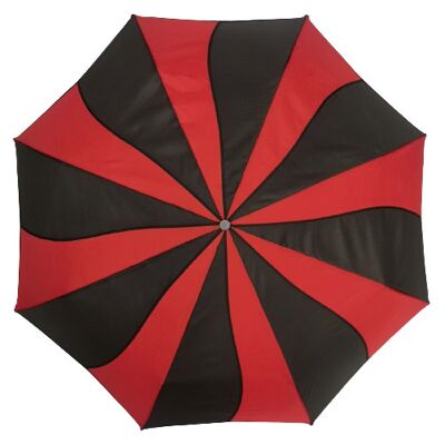 Red and Black Swirl Folding Umbrella from the Soake Collection - EDFSWRB