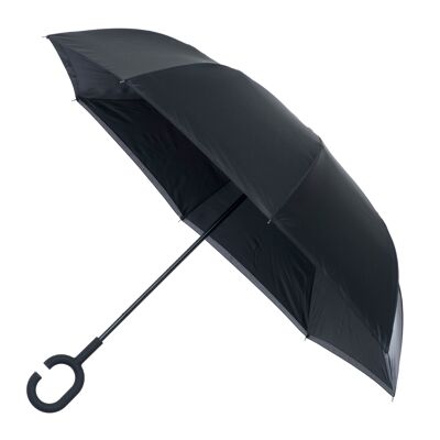 Parapluie noir uni à l'envers - EDIOBB