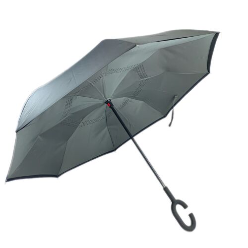 Inside out Plain Grey Umbrella - EDIOGRE
