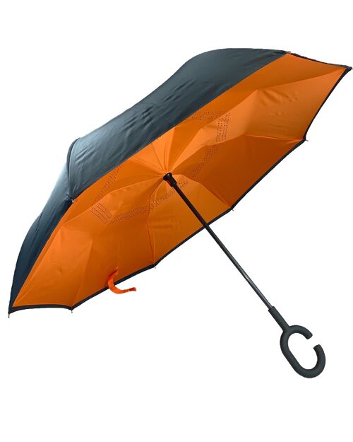 Inside out Plain Orange Umbrella - EDIOORA
